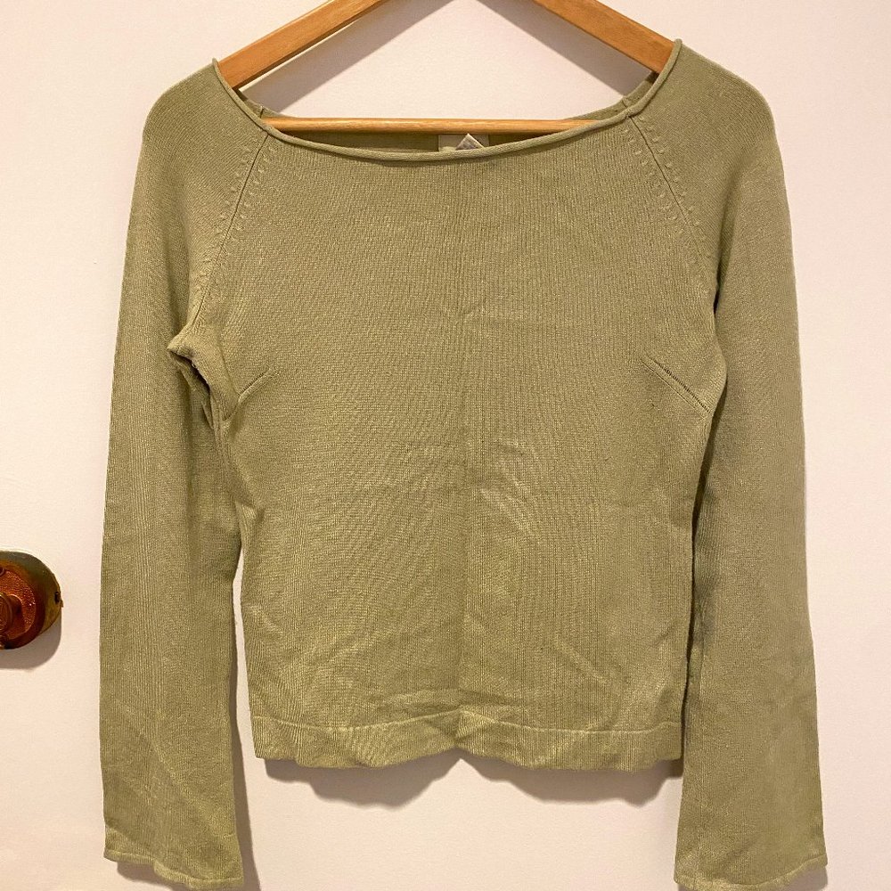 Vintage Odille Light Green Boatneck Sweater